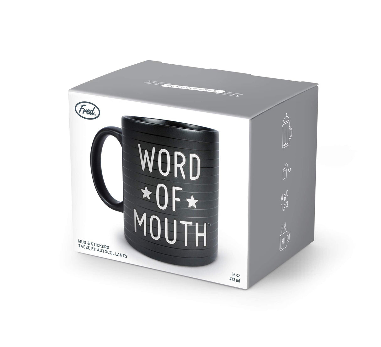 Genuine Fred WORD OF MOUTH - LETTERBOARD MUG.