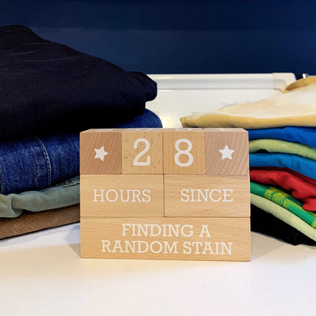 Genuine Fred Who's Counting Wooden Countdown Blocks - Parenting Edition