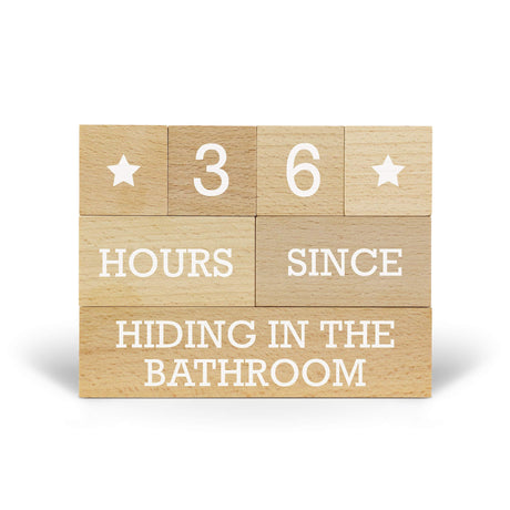 Genuine Fred Who's Counting Wooden Countdown Blocks - Parenting Edition