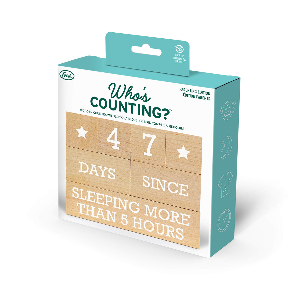 Genuine Fred Who's Counting Wooden Countdown Blocks - Parenting Edition.