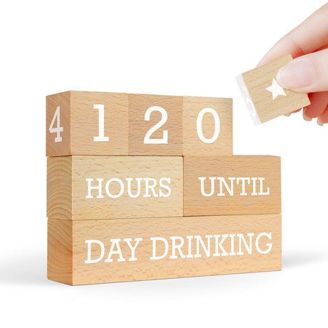 Genuine Fred Who's Counting Wooden Countdown Blocks - Parenting Edition.