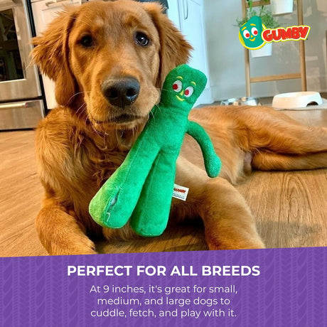 Gumby Dog Plush Toy - Squeaky Toy for All Dogs - 9"