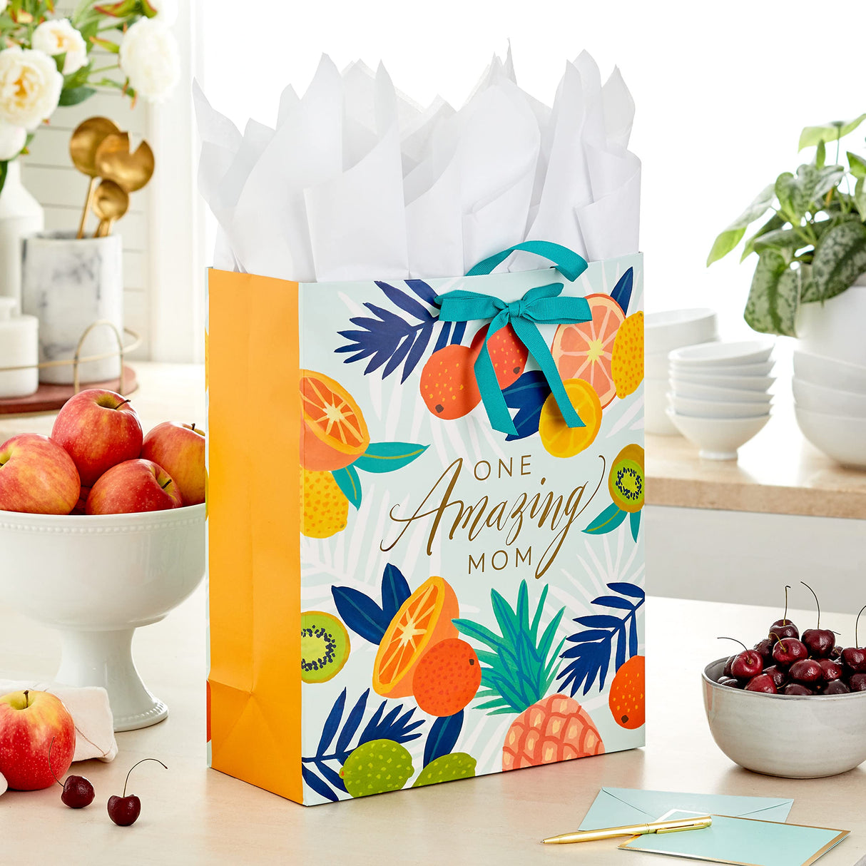 Hallmark 15" Extra Large Gift Bag for Moms with Tissue Paper.