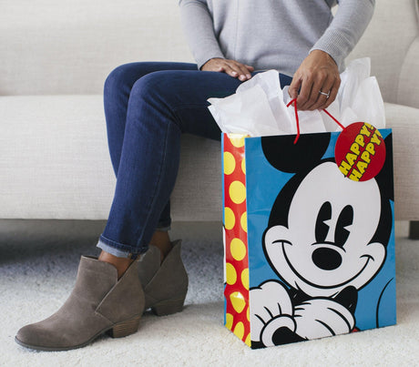 Hallmark Disney 15" Extra Large Gift Bag with Tissue Paper (Mickey Mouse).
