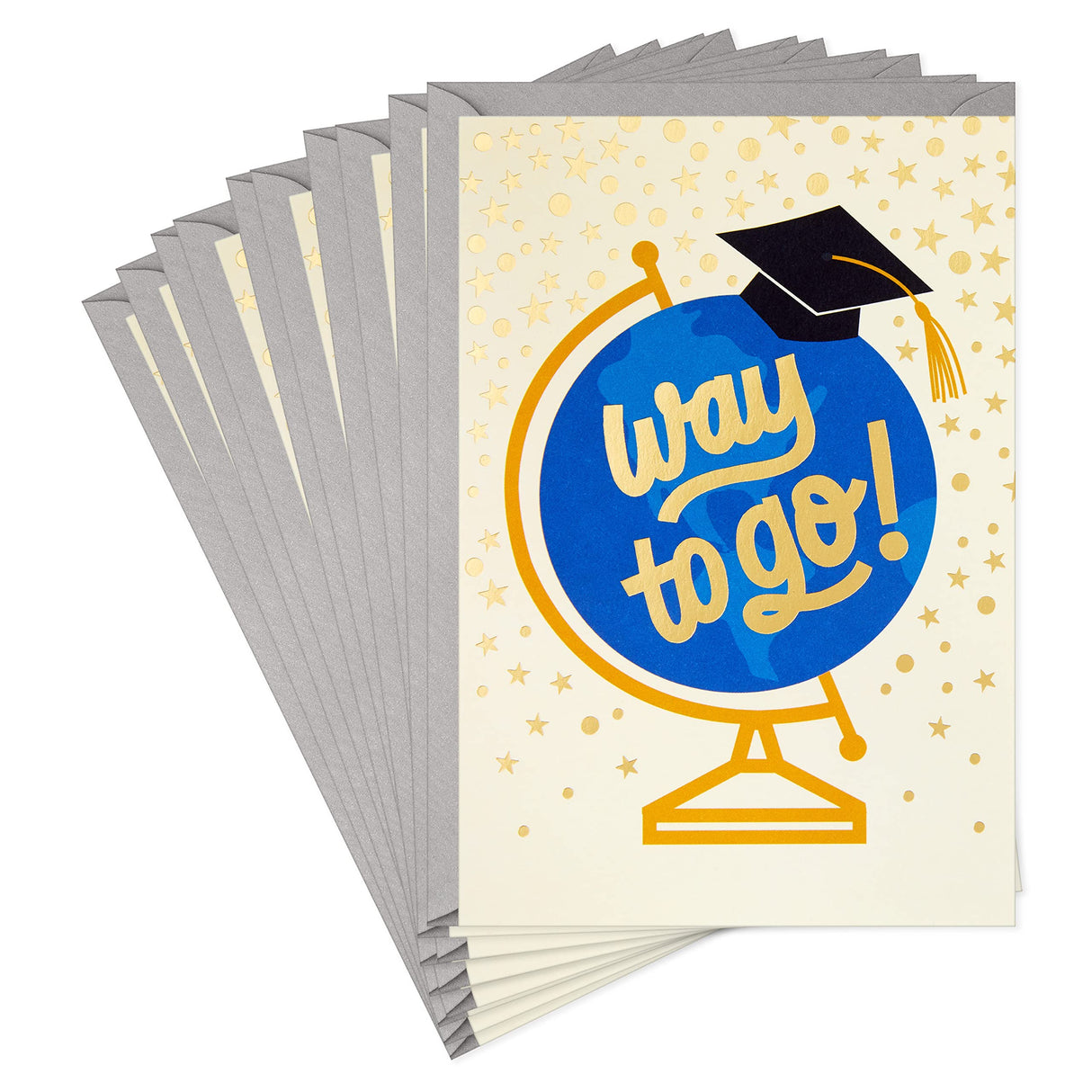 Hallmark "Way to Go" Pack of 10 Graduation Cards with Envelopes.