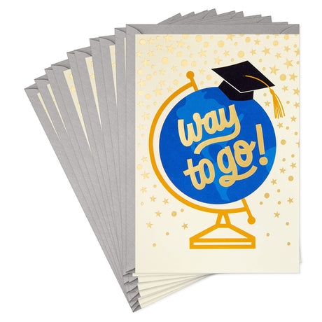 Hallmark "Way to Go" Pack of 10 Graduation Cards with Envelopes.