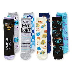 Hanukkah Themed Socks - 4 Pairs