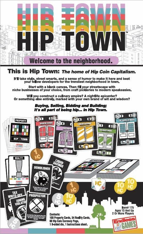 Hip Town - The Fun and Fast Paced Game of Trading, Bidding and Building.