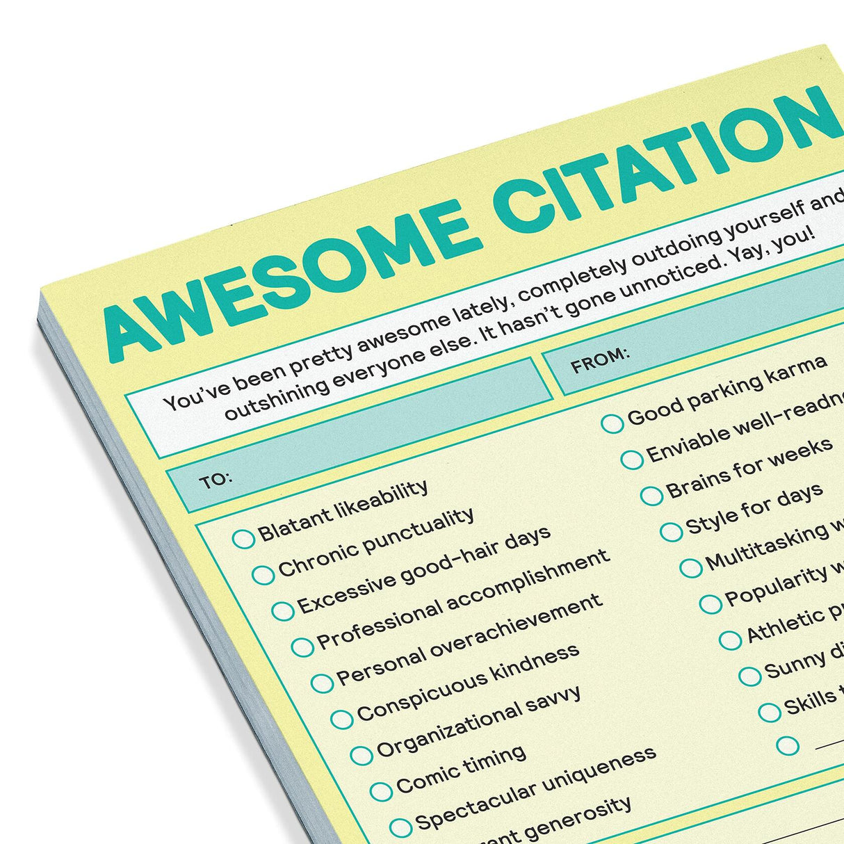 Knock Knock 1-Count Awesome Citation Note Pad,.