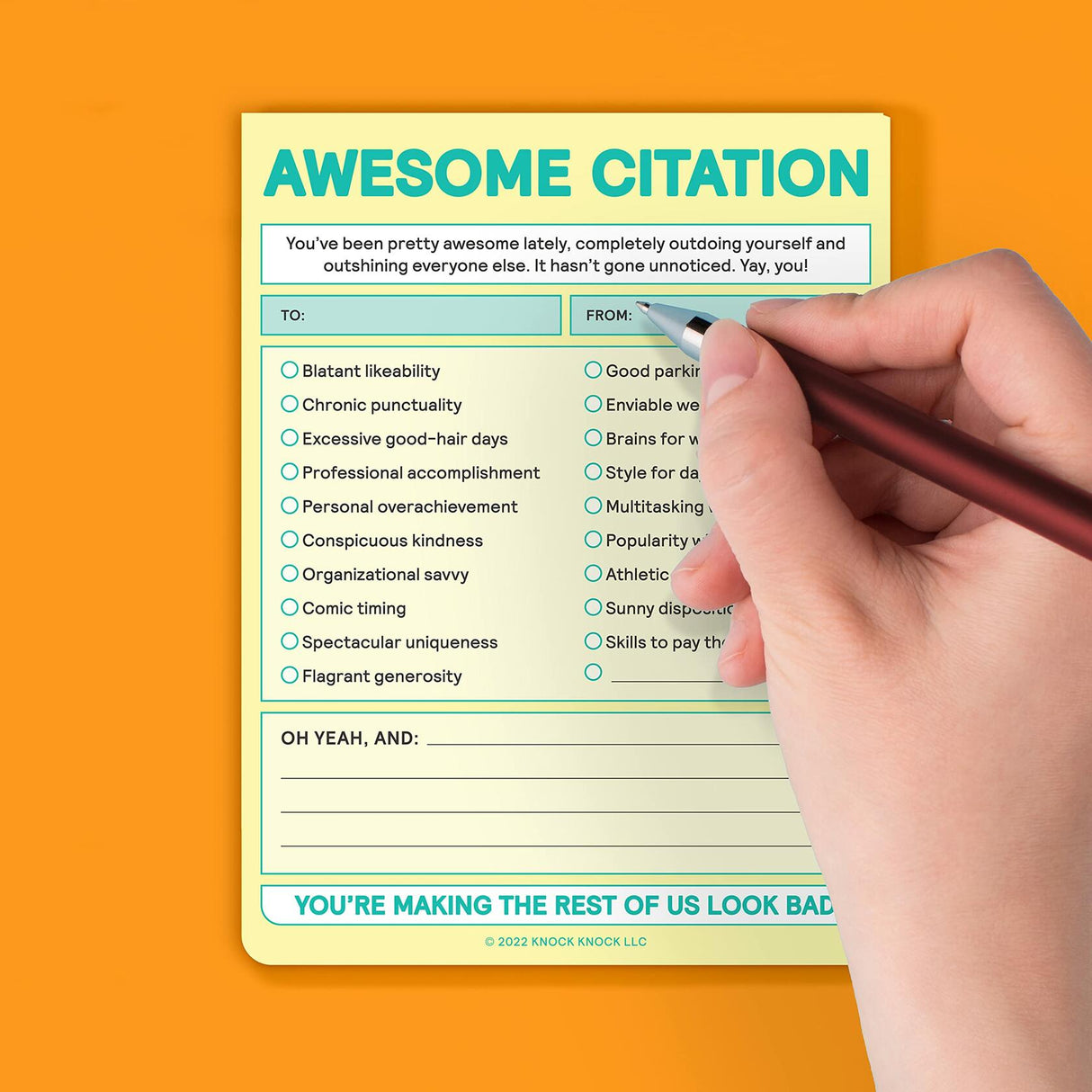 Knock Knock 1-Count Awesome Citation Note Pad,.