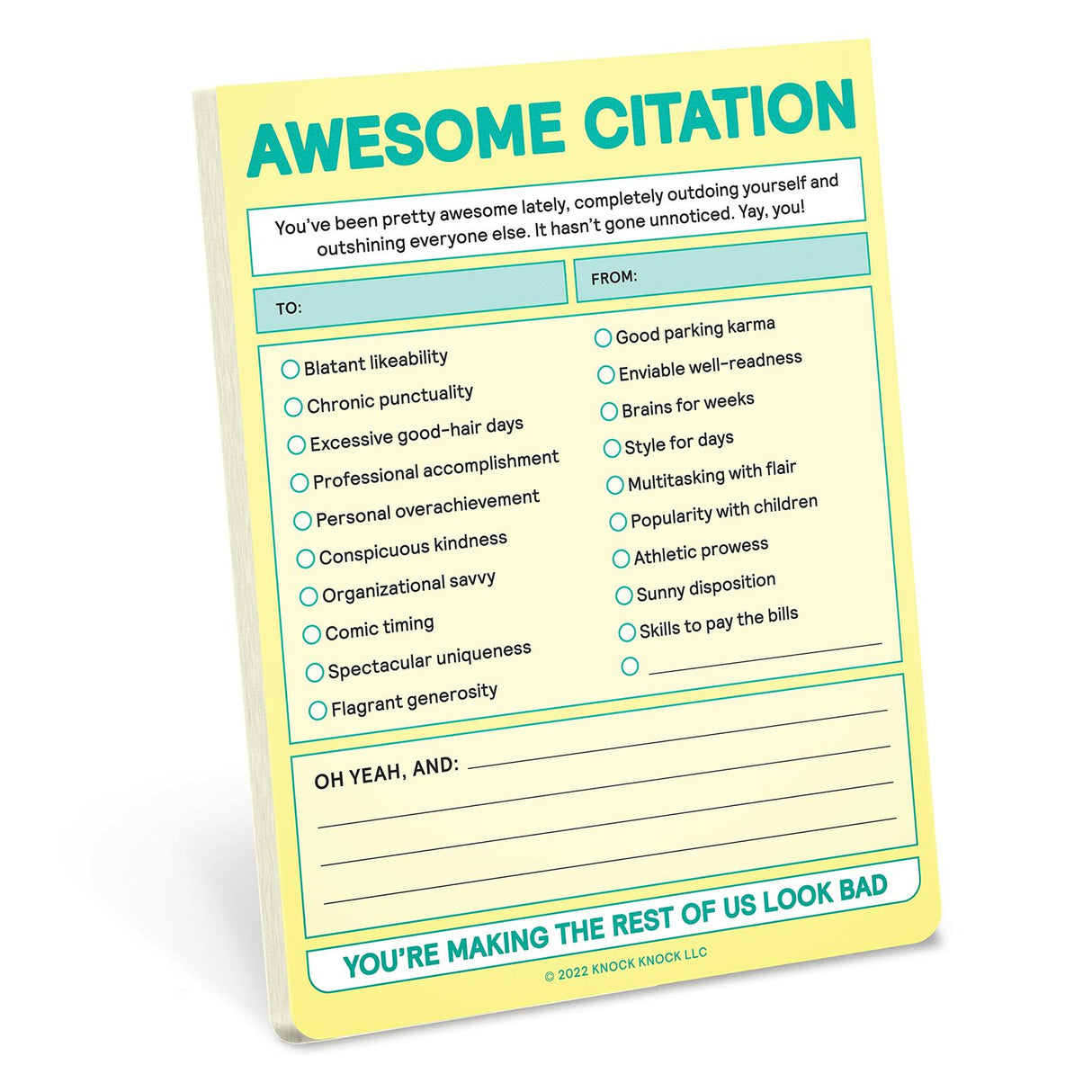 Knock Knock 1-Count Awesome Citation Note Pad,.