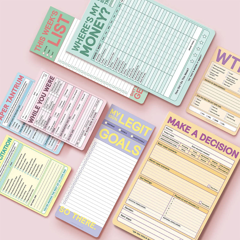 Knock Knock 1 Count WTF Pad, Funny Notepads & Checklist Nifty Notes (Pastel), 4 x 5.25-inches