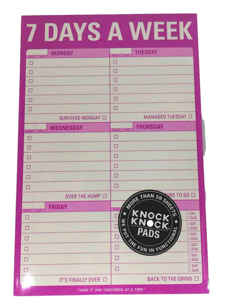 Knock Knock 7 Days A Week Notepad.