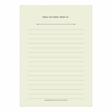 Knock Knock Alter Ego Pad: From the Evil Twin of ____