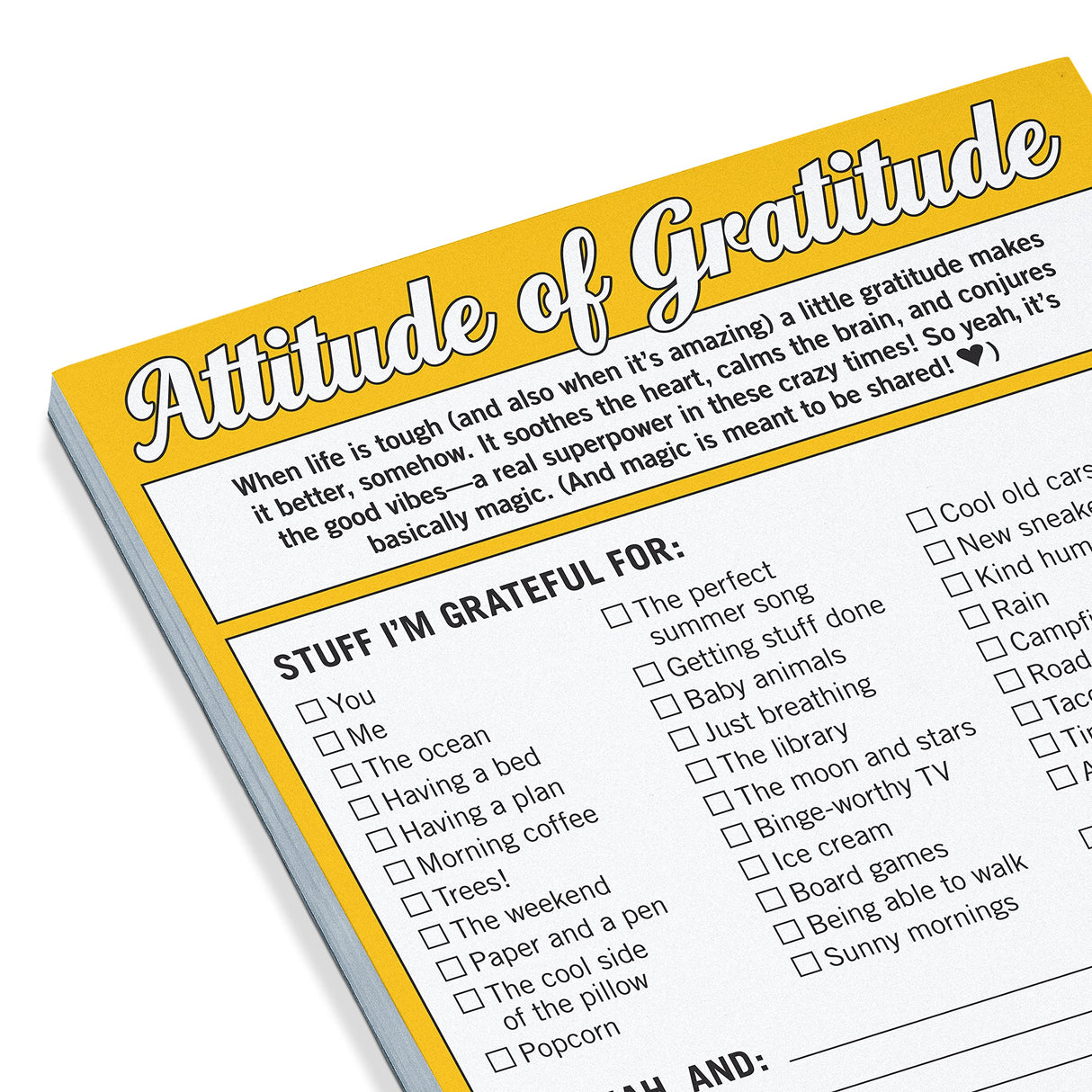 Knock Knock Attitude of Gratitude Nifty Note Pad.