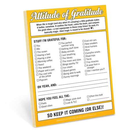 Knock Knock Attitude of Gratitude Nifty Note Pad.