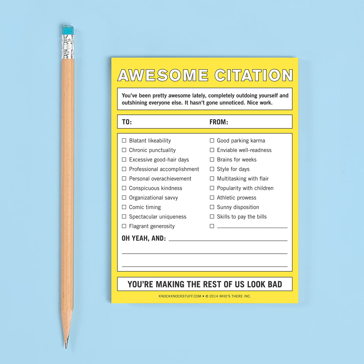 Knock Knock Awesome Citation Nifty Note Pad.