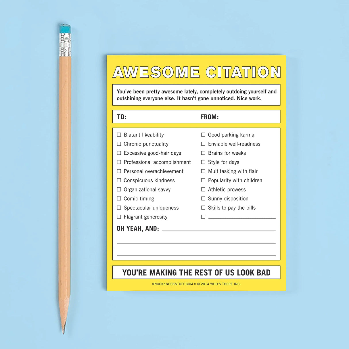 Knock Knock Awesome Citation Nifty Note Pad.