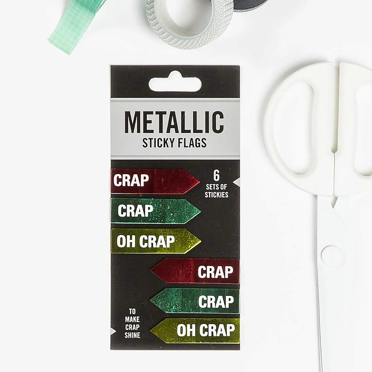 Knock Knock Crap/Oh Crap Metallic Sticky Flags.