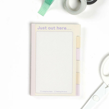 Knock Knock Just Out Here Tabbed Sticky Note Pad, 4 x 6-inches.