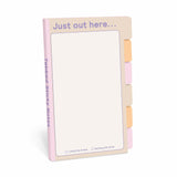 Knock Knock Just Out Here Tabbed Sticky Note Pad, 4 x 6-inches.