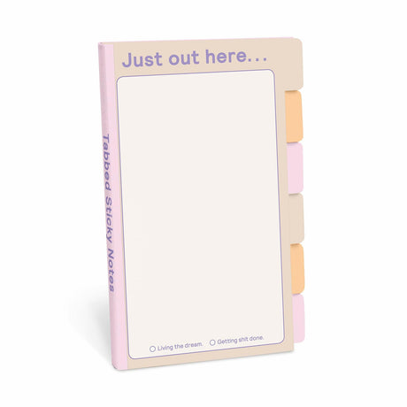 Knock Knock Just Out Here Tabbed Sticky Note Pad, 4 x 6-inches.