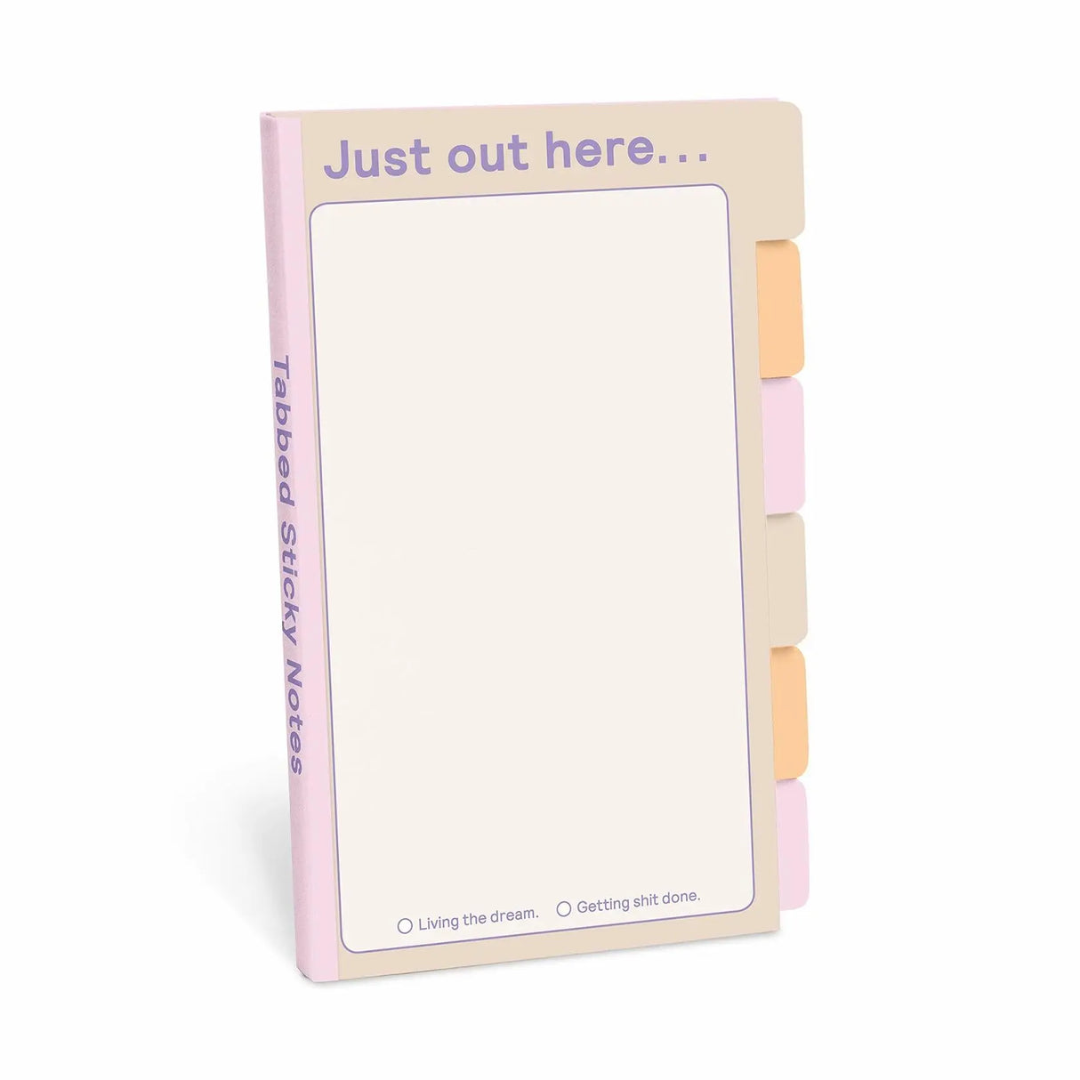 Knock Knock Just Out Here Tabbed Sticky Note Pad, 4 x 6-inches.