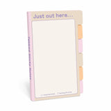 Knock Knock Just Out Here Tabbed Sticky Note Pad, 4 x 6-inches.