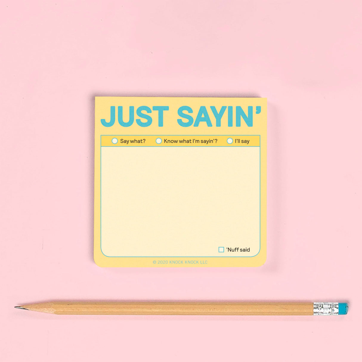 Knock Knock Just Sayin' Sticky Notes - Pastel Version.
