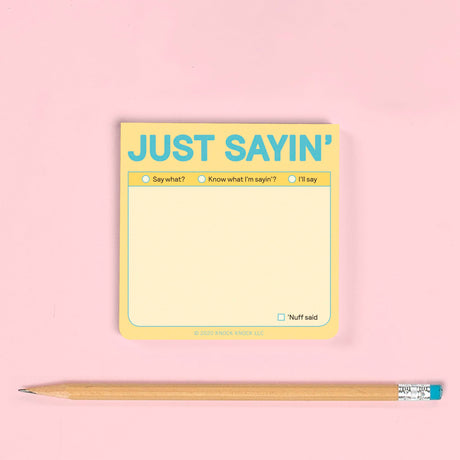 Knock Knock Just Sayin' Sticky Notes - Pastel Version.