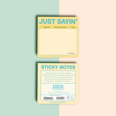 Knock Knock Just Sayin' Sticky Notes - Pastel Version