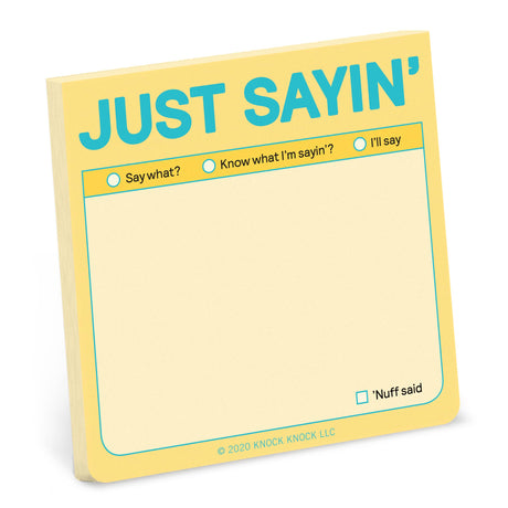 Knock Knock Just Sayin' Sticky Notes - Pastel Version.