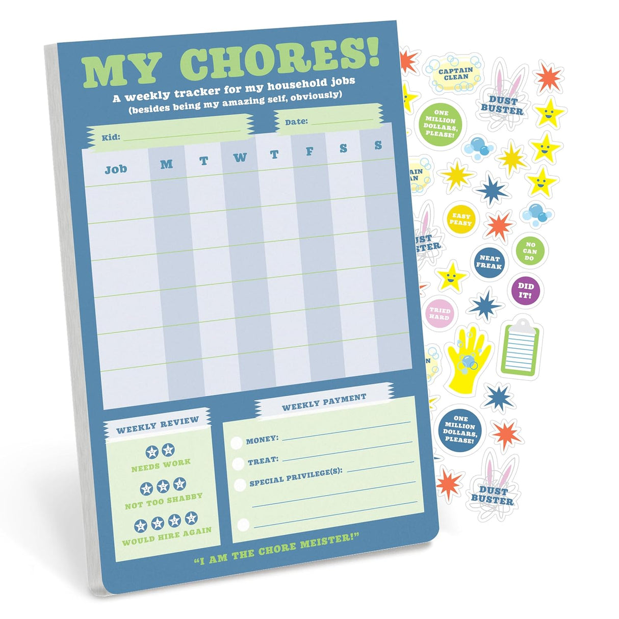 Knock Knock Kids My Chores Weekly Tracker Pad Can-Do Pad with Sticker Sheet