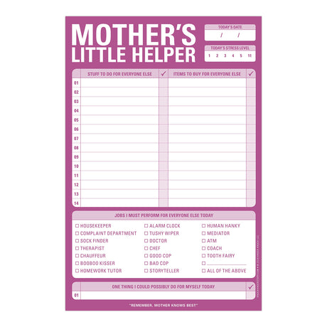 Knock Knock Mother's Little Helper Checklist Note Pad.