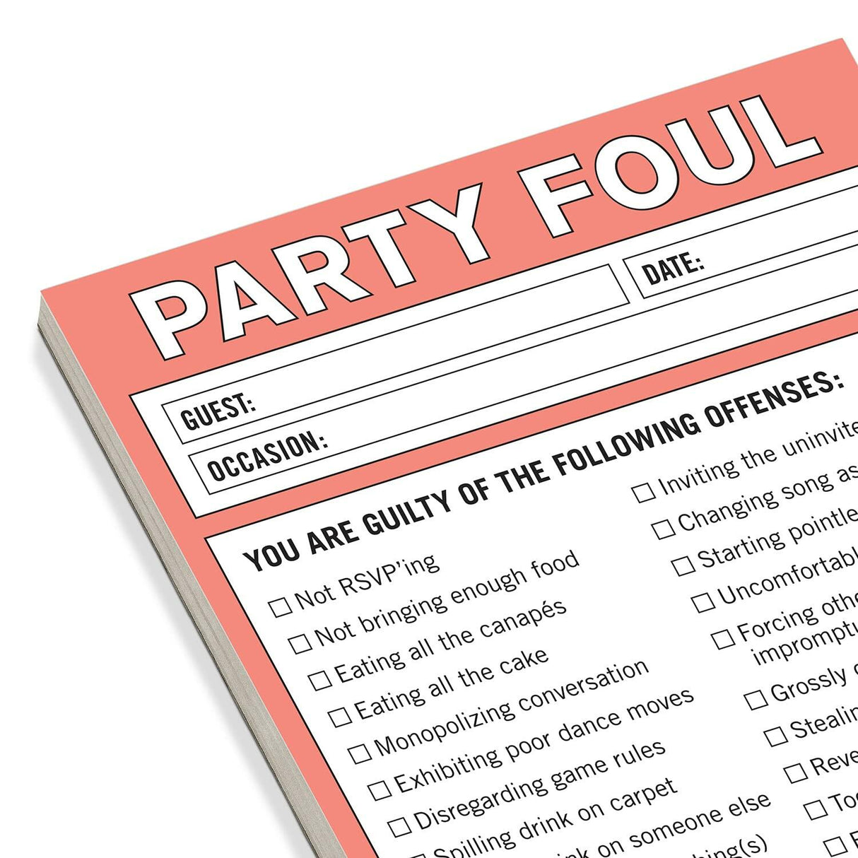 Knock Knock Party Foul Nifty Note.
