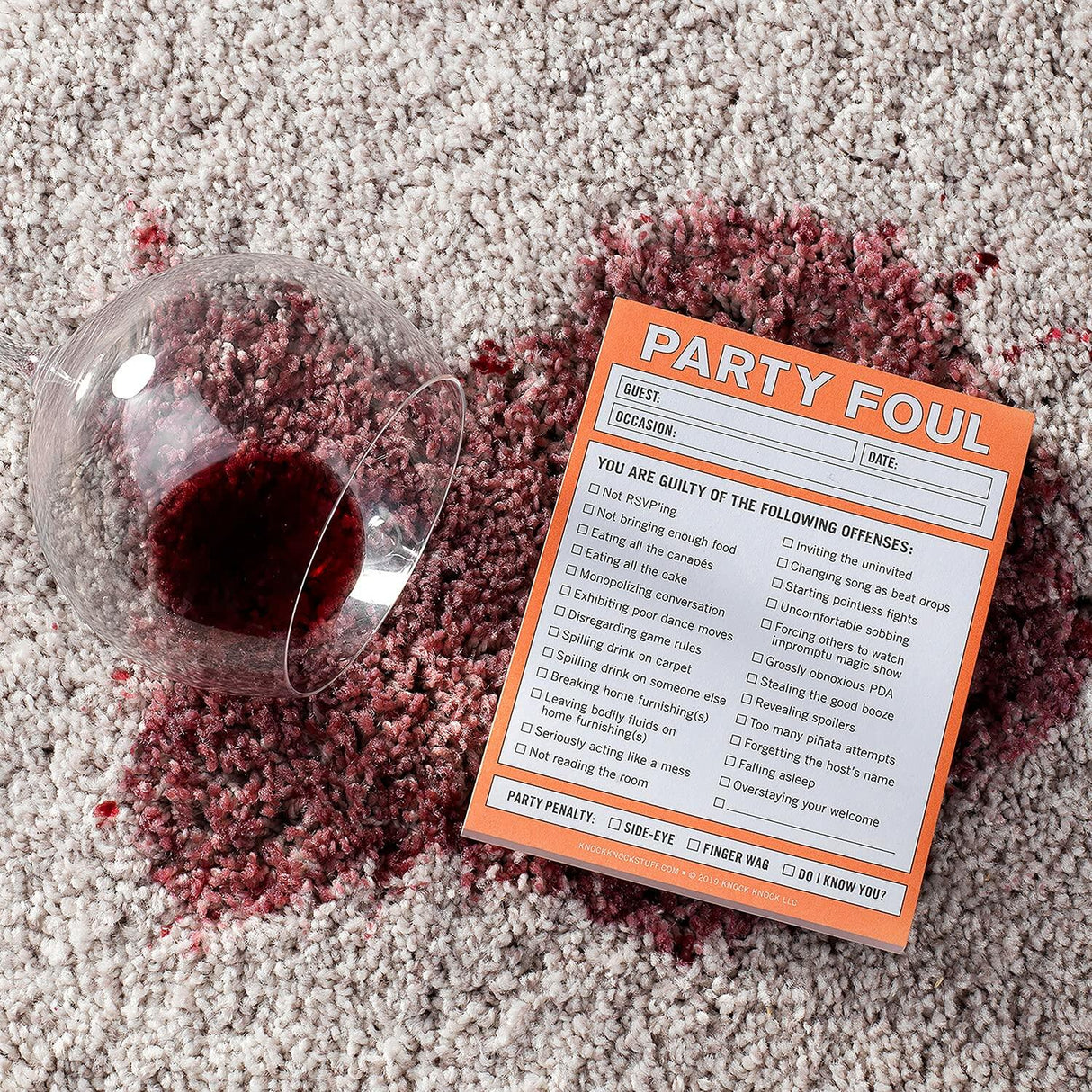 Knock Knock Party Foul Nifty Note.