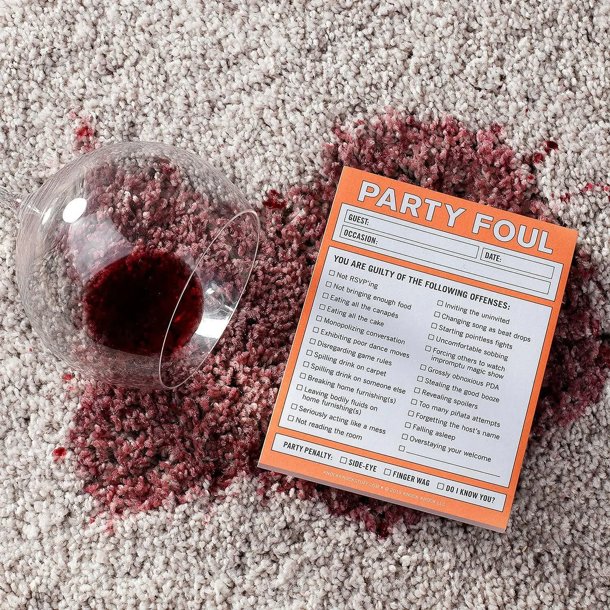 Knock Knock Party Foul Nifty Note.