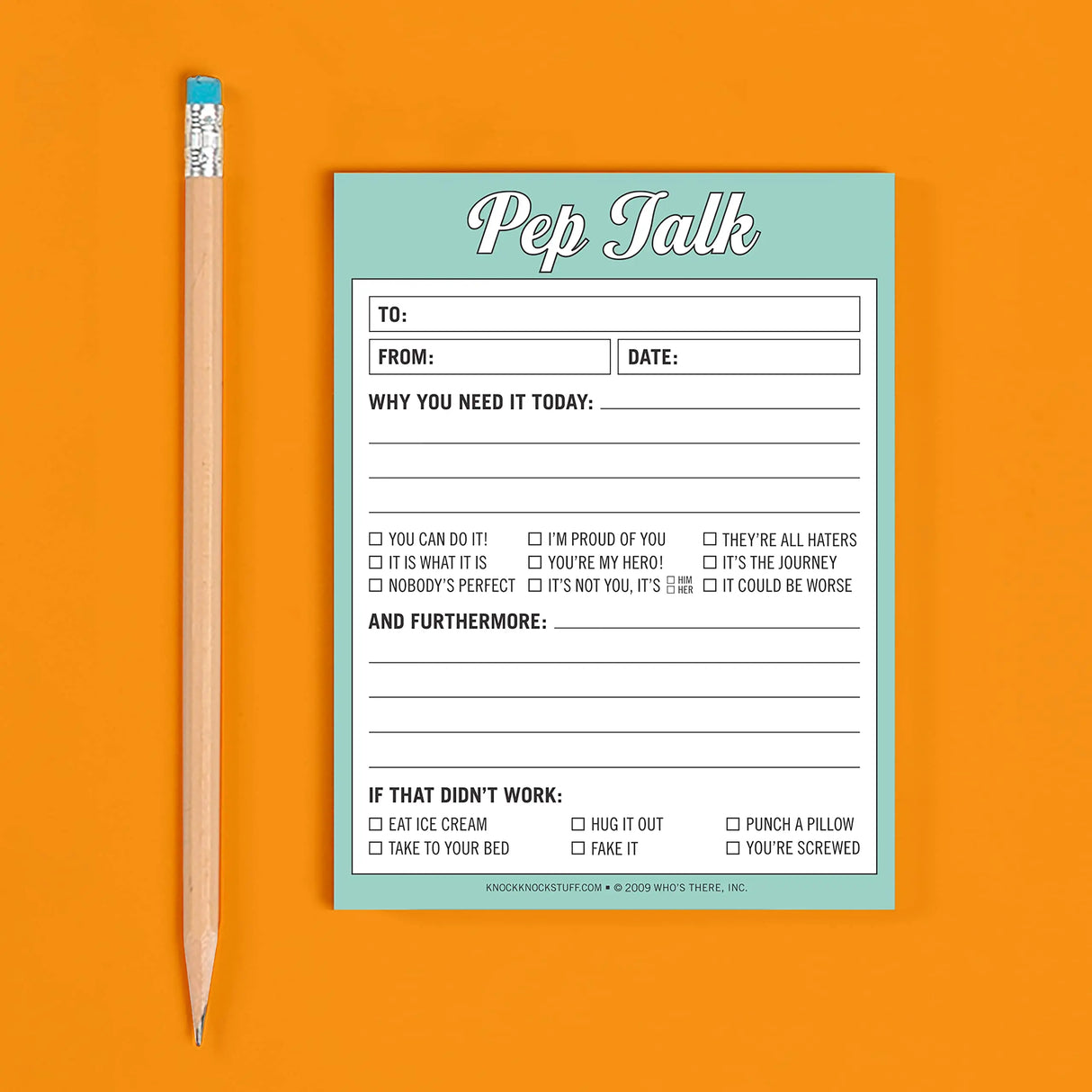 Knock Knock Pep Talk Nifty Note Pad.