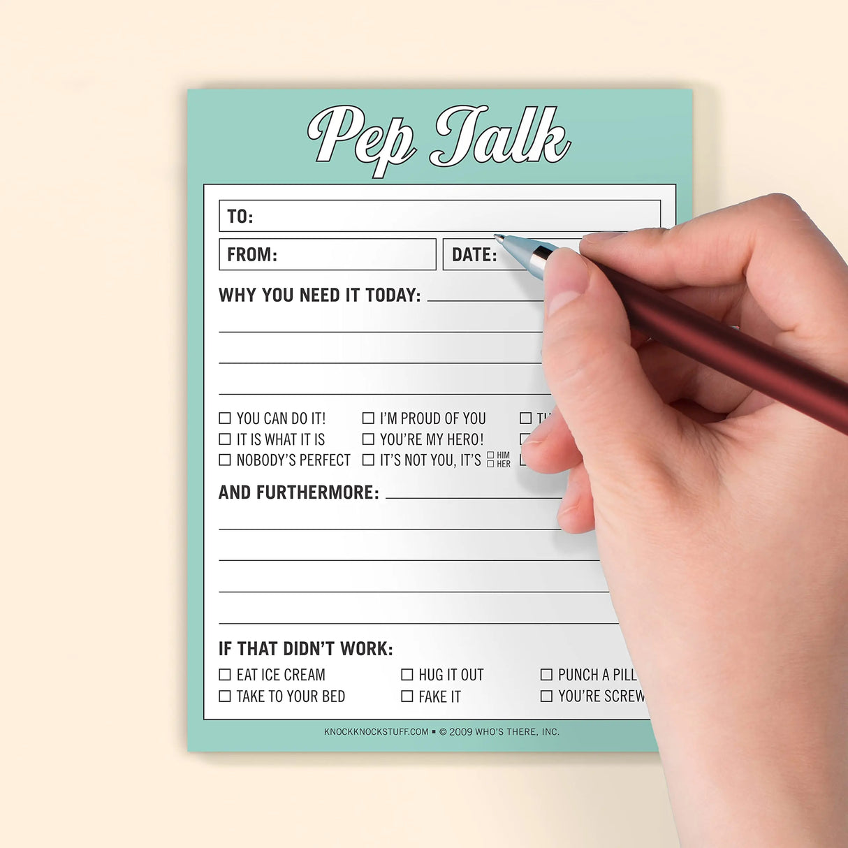 Knock Knock Pep Talk Nifty Note Pad.