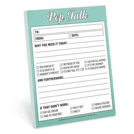 Knock Knock Pep Talk Nifty Note Pad.