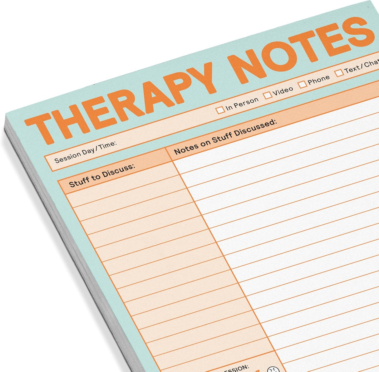 Knock Knock Therapy Notes Pad: Record Stuff to Discuss in Therapy & Session Notes