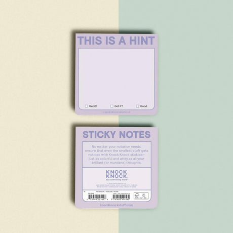 Knock Knock This is a Hint Sticky Notes