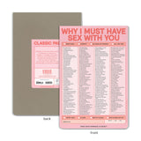 Knock Knock Why I Must Have Sex With You - Checklist Note Pad