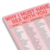 Knock Knock Why I Must Have Sex With You - Checklist Note Pad