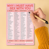 Knock Knock Why I Must Have Sex With You - Checklist Note Pad