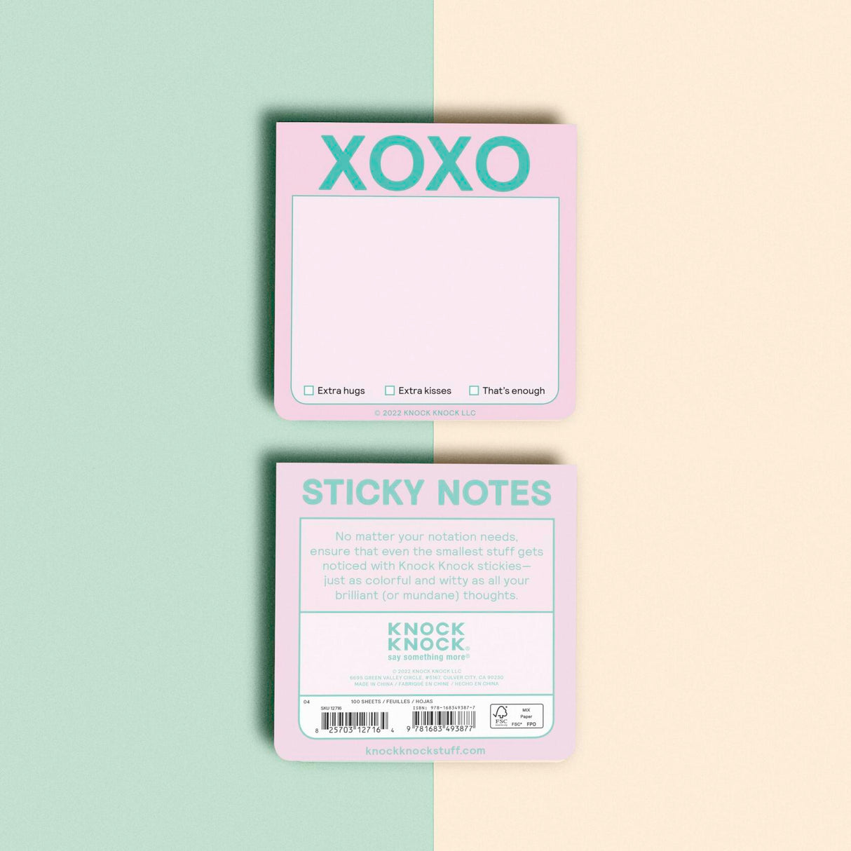 Knock Knock XOXO Sticky Note Pad (Pastel Version).