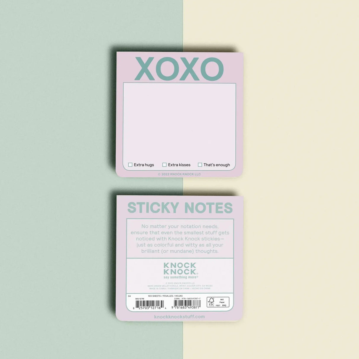 Knock Knock XOXO Sticky Note Pad (Pastel Version).