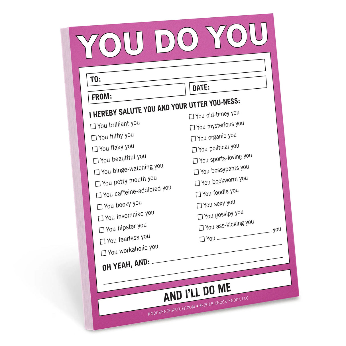 Knock Knock You Do You Nifty Note, Checklist Memo Pad.