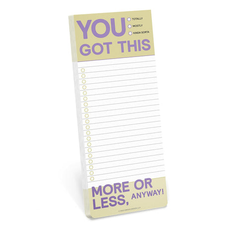 Knock Knock "You Got This" Make-a-List Pad - Daily Memo Planning Pad.