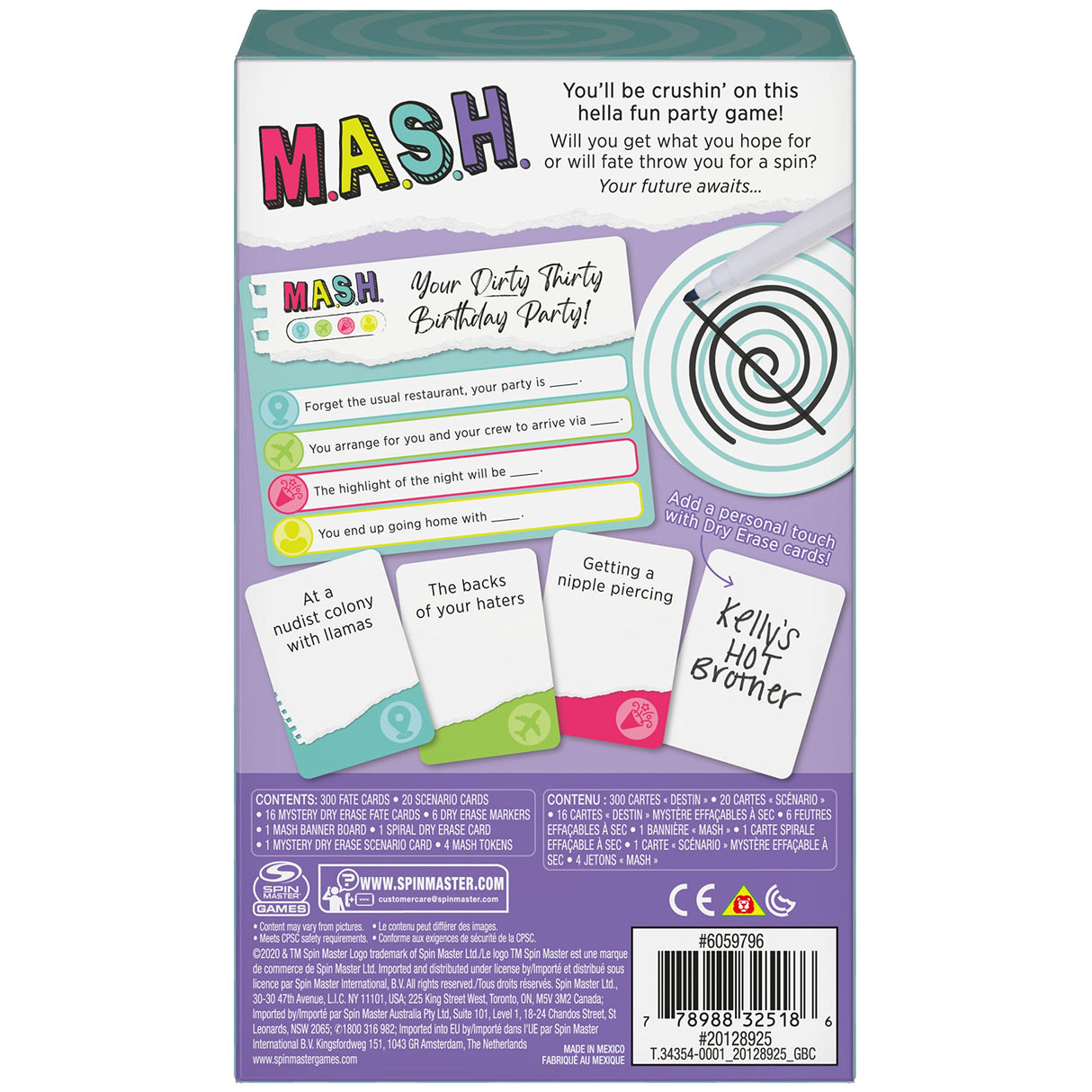 MASH Fortune Telling Adult Party Game Spin Master Games